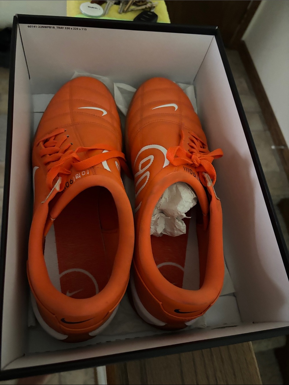 T90 SP Indoor Soccer Shoes size 12 orange color